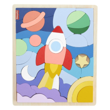 Παιδικό ξύλινο παζλ Fisher Price Space, 42 τεμαχίων.