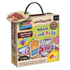 Παιδικό ξύλινο παζλ Lisciani Montessori Baby Luna Park, 15 τεμαχίων.