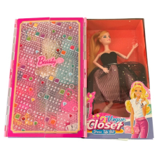 Παιδικό σετ κούκλα με ντουλάπα Raya Toys, με φωτάκια και αξεσουάρ.