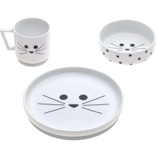 Παιδικό σετ φαγητού Lassig, Little Chums Cat, 3 τεμαχίων.