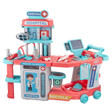 Σετ γιατρού 2 σε 1 Raya Toys Hospital Ιατρικό κέντρο, με 15 αξεσουάρ με φώτα και ήχους
