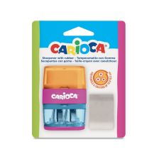 Διπλή ξύστρα με γόμα CARIOCA, Μωβ.