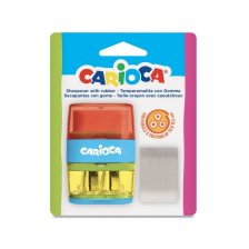 Διπλή ξύστρα με γόμα CARIOCA, Μπλε.