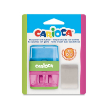 Διπλή ξύστρα με γόμα CARIOCA, Πράσινη.