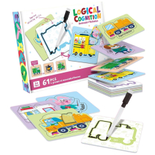 Παζλ διπλής όψης Raya Toys Logical Cognition Ζωάκια και Οχήματα, με μαρκαδόρο, 61 τεμαχίων.