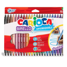 Μαρκαδόροι με διπλή μύτη CARIOCA Birello, 24 χρωμάτων.