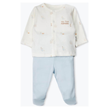 Βρεφική πιτζάμα Bebetto MY FIRST PLAYMATE ΜΠΛΕ 2 τεμαχίων, 0-6 μηνών, F1533.