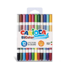 Μαρκαδόροι CARIOCA Bi-Color, 12 τεμαχίων - 24 χρωμάτων.
