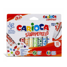 Μαρκαδόροι με σφραγίδα CARIOCA Stamperello, 12 χρωμάτων.