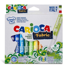 Μαρκαδόροι υφασμάτων CARIOCA Fabric, 12 χρωμάτων.