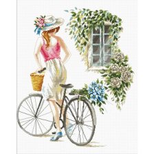 Ταπισερί για ράψιμο LadyBird Bicycle Girl.