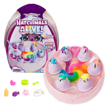 Σετ παιχνιδιού Spin Master Hatchimals Alive Rainbow Hatchery 6 φιγούρες και 12 αξεσουάρ σε φωλιά.