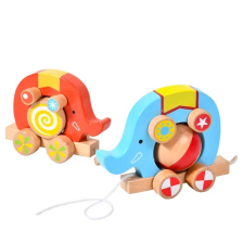Ξύλινο παιχνίδι έλξης Raya Toys Ξύλινα ελεφαντάκια.
