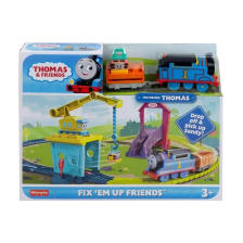 Σετ παιχνιδιού Fisher Price Thomas & Friends  με το γερανό Carly και τον αγωγό Sandy HDY58.