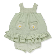 Βρεφικό φόρεμα Bebetto ETHNIC DAISY, Πράσινο, 2 τεμάχια, 6-36 μηνών, Κ4385.
