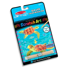 Βιβλίο σχεδίασης με σβήσιμο Melissa & Doug On the Go Scratch Art Θαλάσσια πλάσματα και υποβρύχιες σκηνές, 9149.