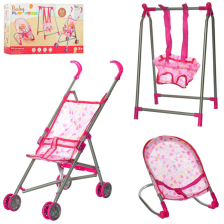 Καρότσι, ρηλάξ και κούνια κούκλας Raya Toys.