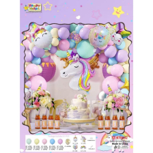 Σετ μπαλονιών για πάρτυ Raya Toys Μονόκερος 131 τεμαχίων.