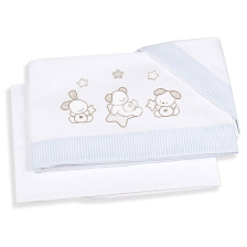 Σετ βρεφικά σεντόνια Italbaby SWEET STAR, 3 τεμαχίων, Light Blue.