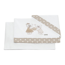 Σετ βρεφικά σεντόνια Italbaby DOLCI COCCOLE 3 τεμάχια. Λευκό/ Dove Γκρι.