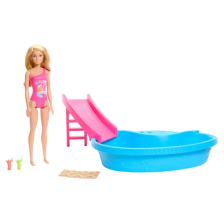 Σετ Mattel BARBIE με πισίνα και νεροτσουλήθρα, HRJ74.