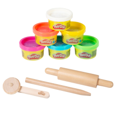 Σετ μοντελισμού Roba x Play-Doh, 6 τεμαχίων, ξύλινα εργαλεία, 3D σχήματα.