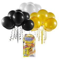 Σετ μπαλονιών πάρτυ Zuru Bunch o Balloons Party Refill Balloons, μαύρα, χρυσά, λευκά, Αυτοσφραγιζόμενα, 24 τεμαχίων.