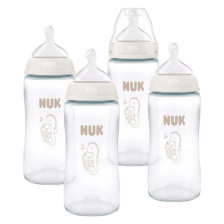 Σετ γυάλινα βρεφικά μπιμπερό NUK First Choice, 240 ml, 4 τεμαχίων.