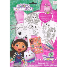 Σετ ζωγραφικής Kids Licensing Gabby's Dollhouse, με ξυλομπογιές και αυτοκόλλητα.