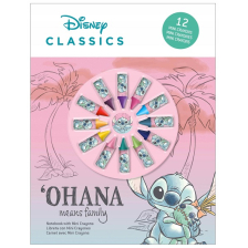 Σετ σχεδίασης Kids Licensing Stitch, σημειωματάριο με 12 τεμάχια μίνι κηρομπογιές.