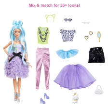 Κούκλα Mattel Barbie Extra Blue Hair Deluxe με κατοικίδιο και αξεσουάρ, με πάνω απο 30 προβολές