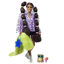 Κούκλα Mattel Barbie Extra με μακριές ουρές, δέσιμο μαλλιών και κατοικίδιο