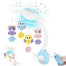 Μουσικό καρουζέλ Raya Toys για κρεβάτι και παρκοκρέβατο με προτζέκτορα, με τηλεχειριστήριο.
