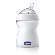 Μπιμπερό CHICCO Natural Feeling με θηλή σιλικόνης, 2 σταγόνες 250ml.