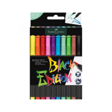 Μαρκαδόροι-πινέλο Faber-Castell Black Edition, 10 χρωμάτων.