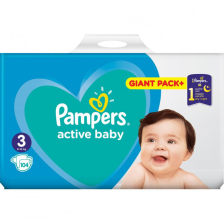 Πάνες Pampers Active Baby Midi Giant Pack + 3 6-10 kg 104 τεμ.