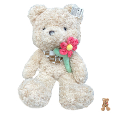 Λούτρινο Αρκουδάκι Raya Toys με λουλούδι, 65 εκατοστών.