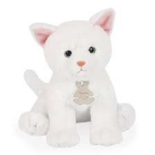 Λούτρινο Γατάκι Doudou Histoire d'Ours Baby cat, Λευκό, HO3155, 18 εκατοστών.