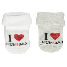 Κάλτσες Bebetto 2 τεμαχίων, I love Mum and Dad S499.