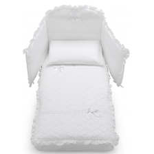 Σετ Κούνιας Italbaby MAGNIFIQUE LUX Pony 4τεμ. 70х130 λευκό με Πάντα Κούνιας