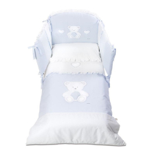 Σετ Κούνιας Italbaby PELUCHE Pony 4τεμ. 70х130 White/Blue με Πάντα Κούνιας, με κέντημα