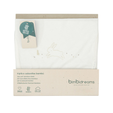 Σετ σεντόνια για καρότσι μωρού Bimbidreams BUNNY, 3 τεμαχίων, 40 x 80 εκατοστών.