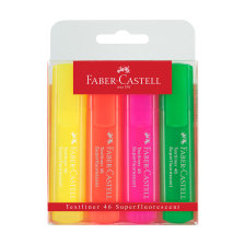 Μαρκαδόροι υπογράμμισης Faber-Castell 1546 neon 4 χρωμάτων.
