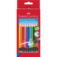Ξυλομπογιές Faber-Castell με γόμα, 12 χρωμάτων.