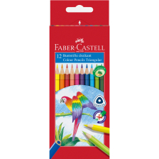 Ξυλομπογιές Faber-Castell Triangular 12 χρωμάτων.
