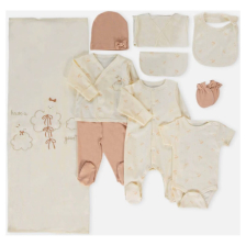 Βρεφικό σετ Bebetto ORGANIC WELCOME BABY 10 τεμαχίων, 0-3 μηνών, Ζ1166.