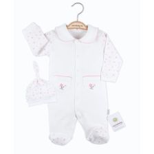 Φορμάκι βρεφικό ολόσωμο με σκουφάκι Ciccim Baby Εκρού 4445