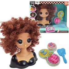 Μανεκέν για χτενίσματα Raya Toys LK1016, καστανά μαλλιά