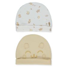 Βρεφικό σκουφάκι Bebetto Organic Bee Hunters, 2 τεμαχίων, 0-6 μηνών, 43 εκατοστών, C1070.
