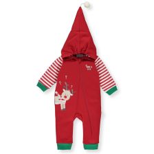 Βρεφική ολόσωμη φόρμα Bebetto Christmas Holiday Κόκκινη, 3-18 μηνών, K3769.